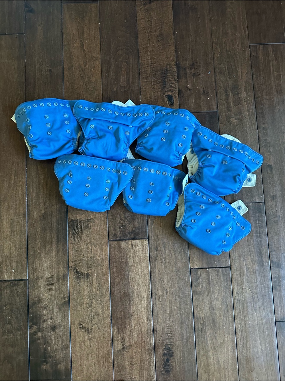 GroVia O.N.E. All-in-One Cloth Diapers — Set of 7, Blue, One Size (10–35+ lbs)